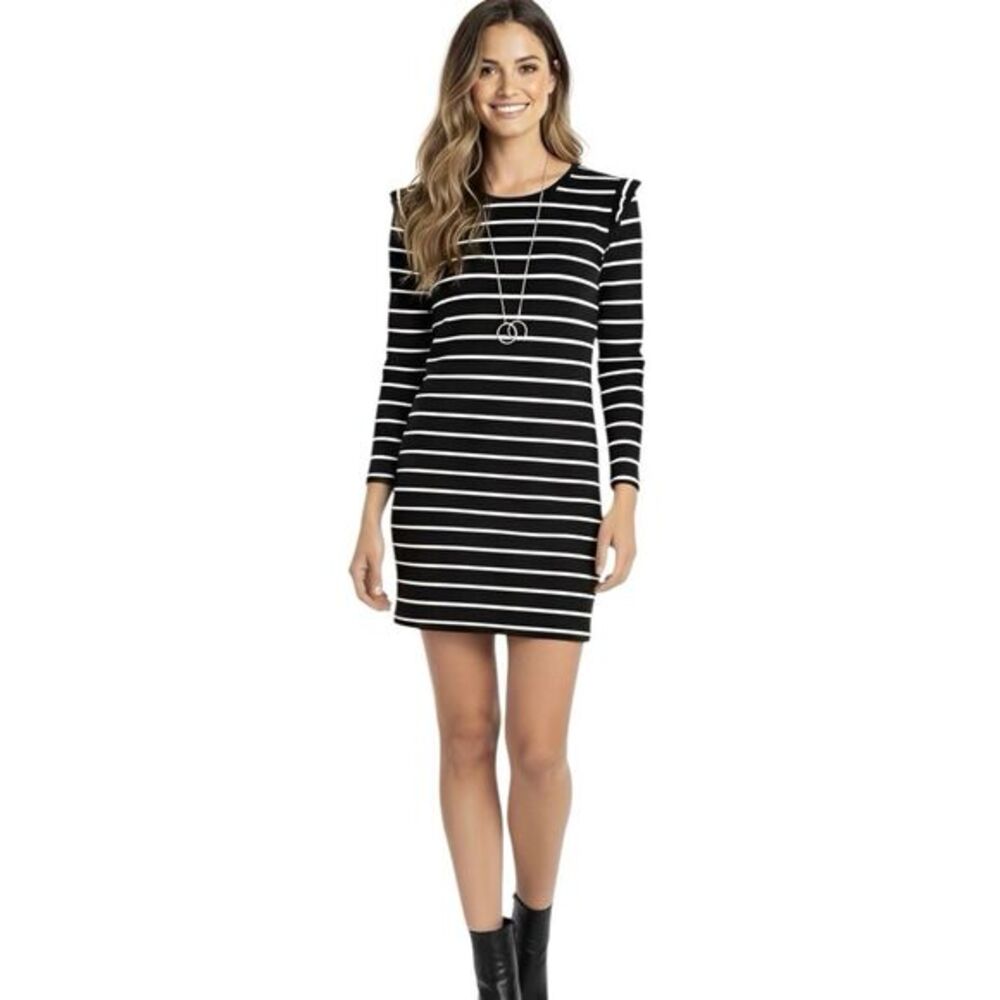 Old Navy Womens Dress Sz Small Striped Ruffle Preppy Punk Gothic Skater Emo